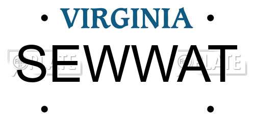 SEWWAT Virginia License Plate