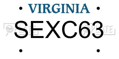 SEXC63 Virginia License Plate
