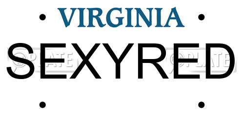 SEXYRED Virginia License Plate