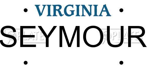SEYMOUR Virginia License Plate
