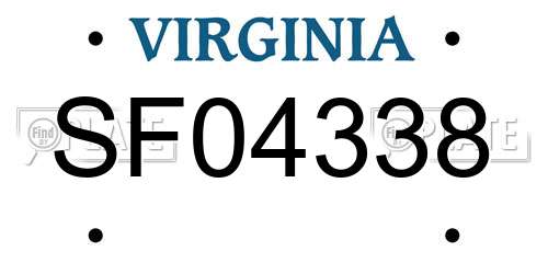 SF04338 Virginia License Plate