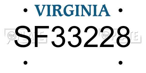 SF33228 Virginia License Plate