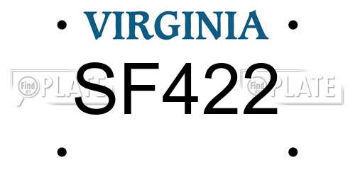 SF422 Virginia License Plate
