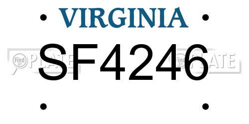 SF4246 Virginia License Plate