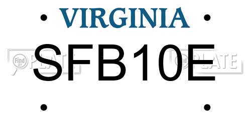 SFB10E Virginia License Plate