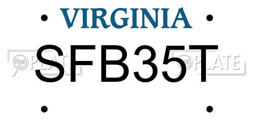 SFB35T Virginia License Plate