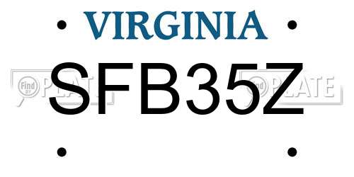 SFB35Z Virginia License Plate