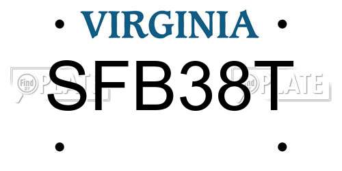 SFB38T Virginia License Plate
