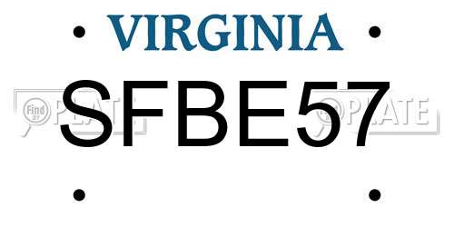 SFBE57 Virginia License Plate