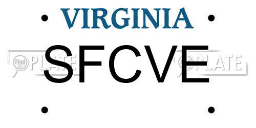 SFCVE Virginia License Plate