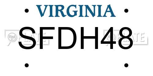 SFDH48 Virginia License Plate