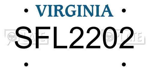 SFL2202 Virginia License Plate