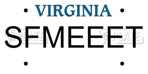 SFMEEET Virginia License Plate