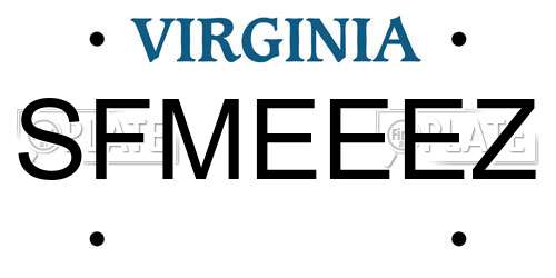 SFMEEEZ Virginia License Plate