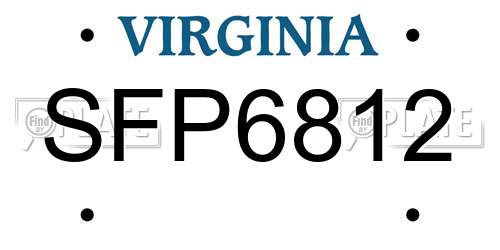 SFP6812 Virginia License Plate
