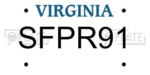 SFPR91 Virginia License Plate