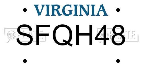 SFQH48 Virginia License Plate