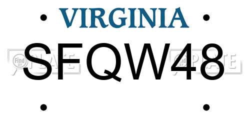 SFQW48 Virginia License Plate