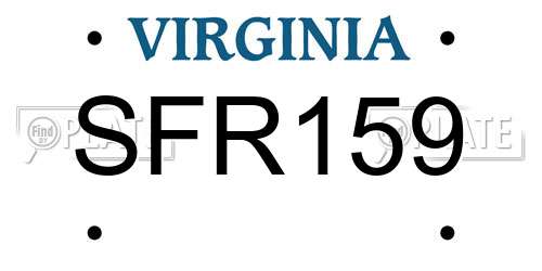 SFR159 Virginia License Plate