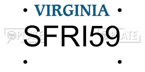 SFRI59 Virginia License Plate