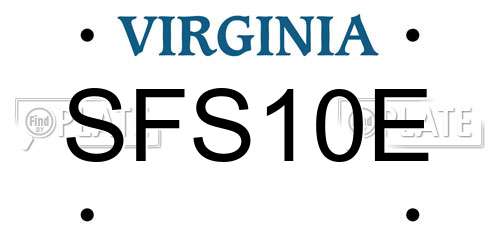 SFS10E Virginia License Plate