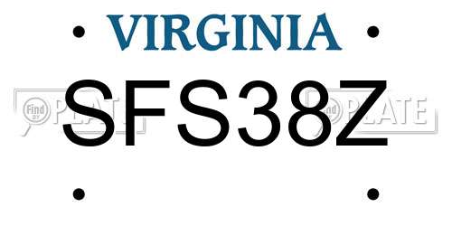 SFS38Z Virginia License Plate