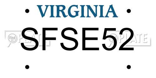 SFSE52 Virginia License Plate