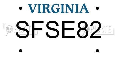 SFSE82 Virginia License Plate