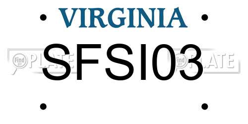 SFSI03 Virginia License Plate