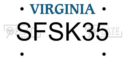 SFSK35 Virginia License Plate