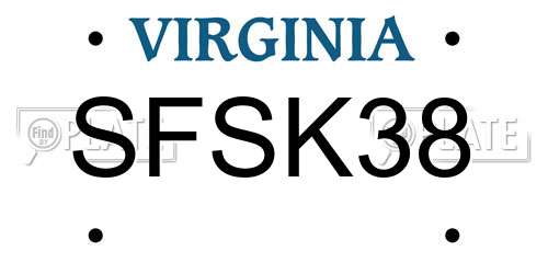 SFSK38 Virginia License Plate