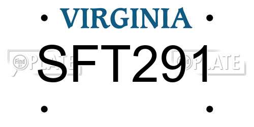 SFT291 Virginia License Plate