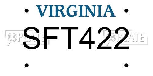 SFT422 Virginia License Plate