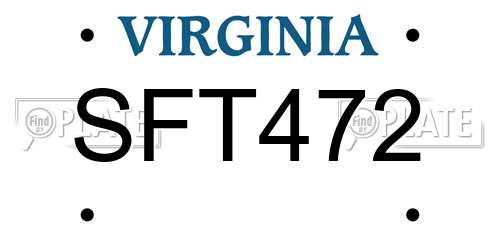 SFT472 Virginia License Plate