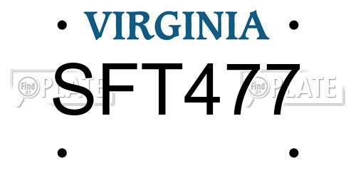 SFT477 Virginia License Plate