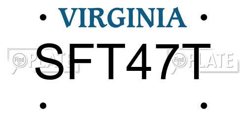 SFT47T Virginia License Plate