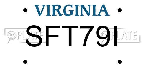 SFT79I Virginia License Plate