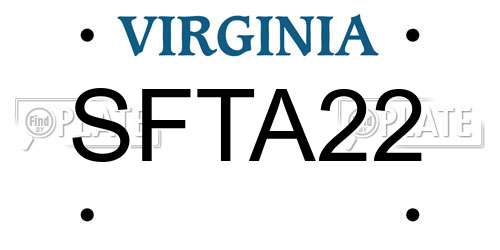 SFTA22 Virginia License Plate