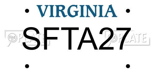 SFTA27 Virginia License Plate