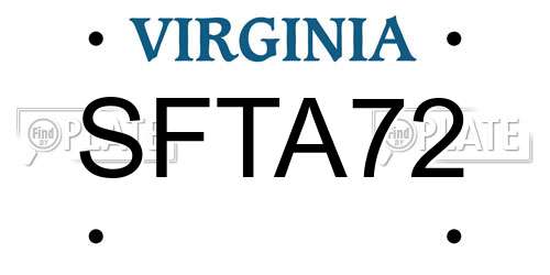 SFTA72 Virginia License Plate