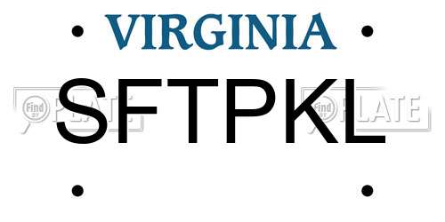 SFTPKL Virginia License Plate