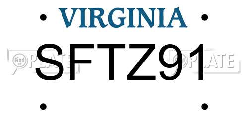SFTZ91 Virginia License Plate