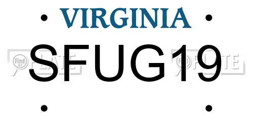 SFUG19 Virginia License Plate