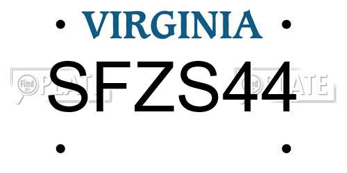 SFZS44 Virginia License Plate