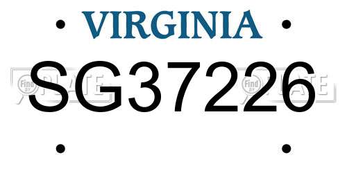 SG37226 Virginia License Plate