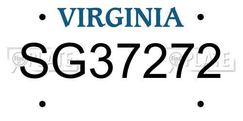 SG37272 Virginia License Plate