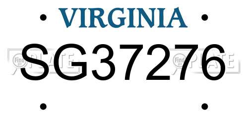 SG37276 Virginia License Plate