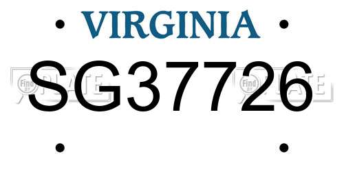 SG37726 Virginia License Plate
