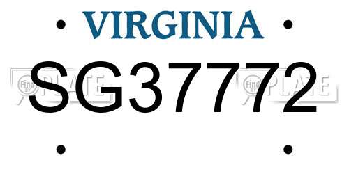 SG37772 Virginia License Plate