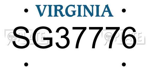 SG37776 Virginia License Plate